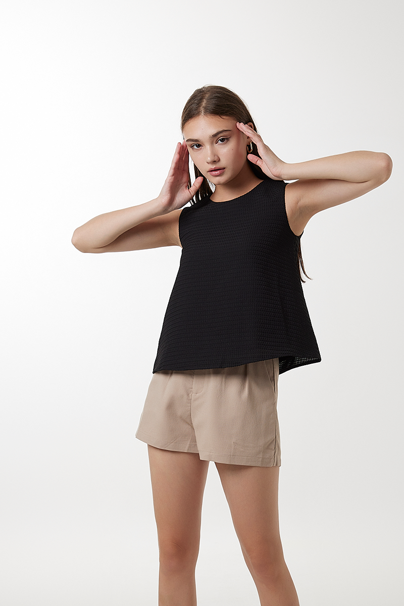 Andrea Flared Top in Black