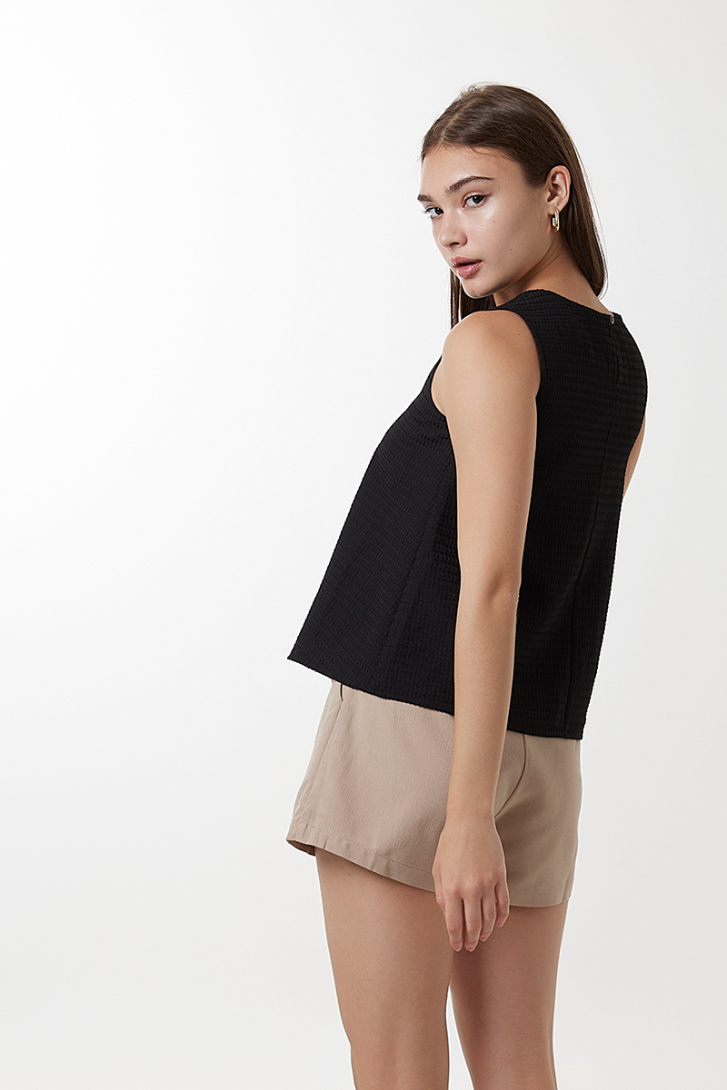 Andrea Flared Top in Black