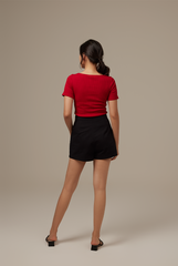 Shelby Knotted Top in Cherry