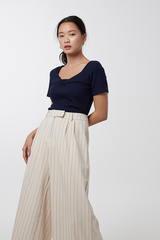 Shelby Knotted Top in Navy Blue