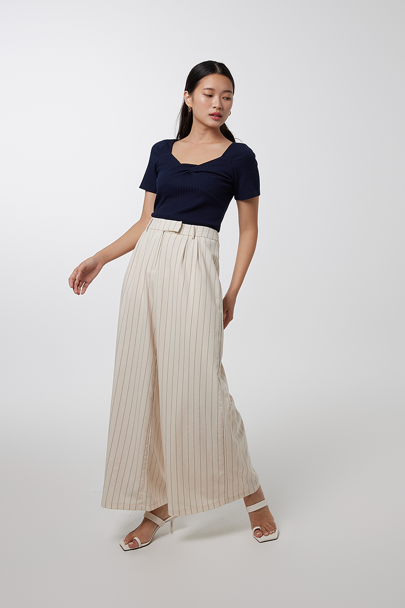 Shelby Knotted Top in Navy Blue