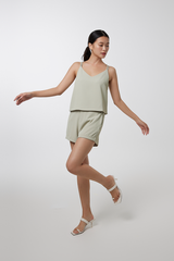 Pearlie Double Strap Cami in Sage
