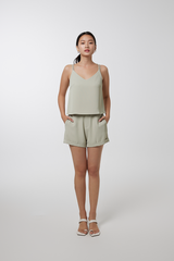 Pearlie Double Strap Cami in Sage