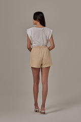 Josie Cuff Panel Sleeve Top in White