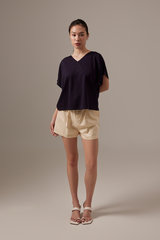 Bysha Batwing Jersey Tee in Navy Blue
