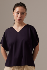 Bysha Batwing Jersey Tee in Navy Blue