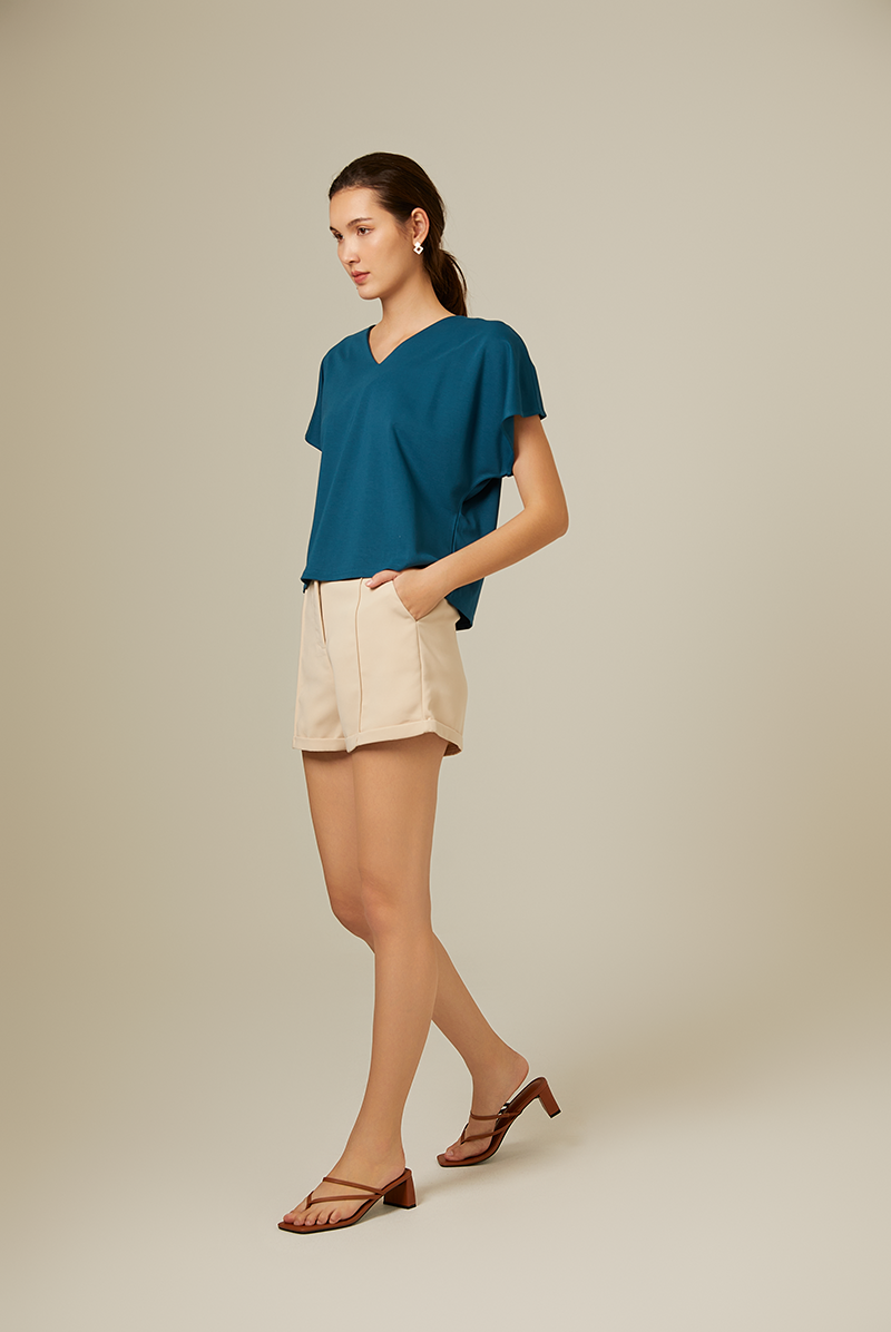 Bysha Batwing Jersey Tee in Teal