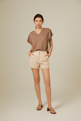 Bysha Batwing Jersey Tee in Truffle