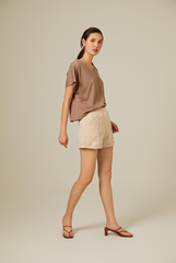 Bysha Batwing Jersey Tee in Truffle