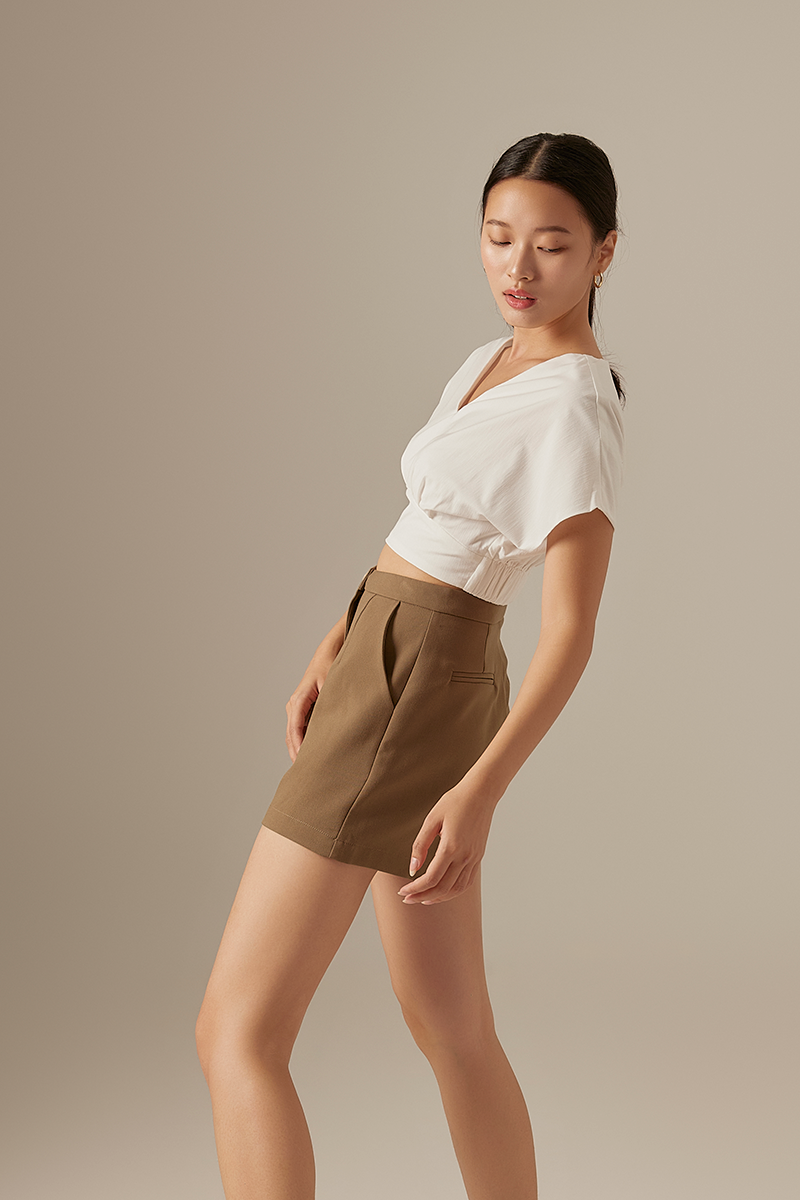 Sherrin Kimono Crop Top in White