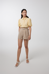 Vindie Puff Sleeves Blouse in Butter
