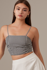 Jezza Gingham Top in Black