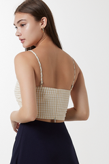 Jezza Gingham Top in Cream