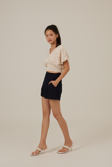Austen Floral Drop Sleeves Top in Cream