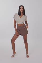 Calista Printed Top in White