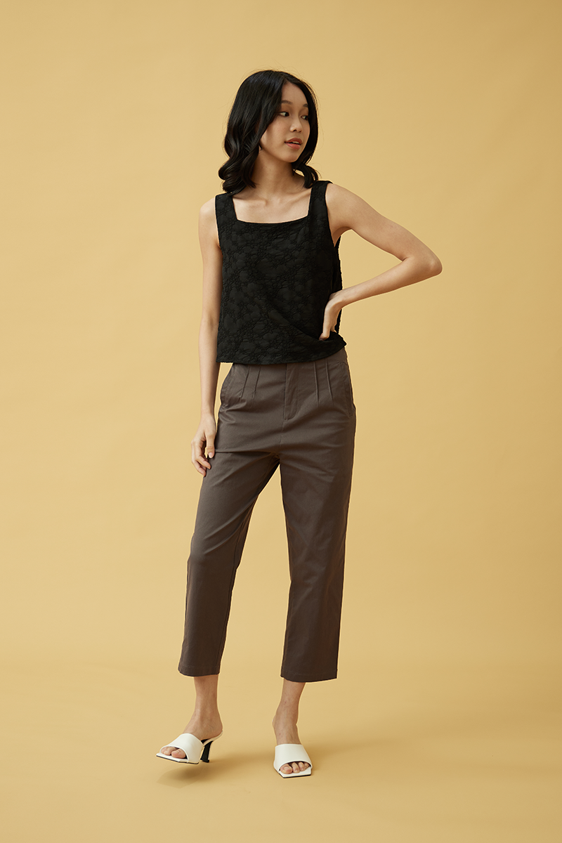 Estelle Embroidered Top in Black