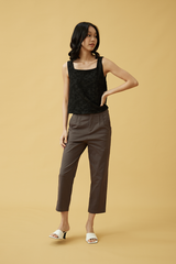 Estelle Embroidered Top in Black