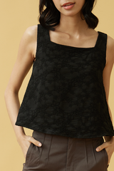 Estelle Embroidered Top in Black