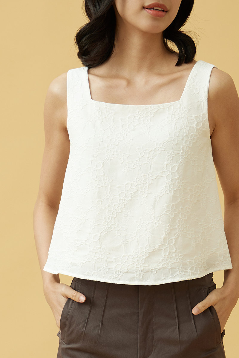 Estelle Embroidered Top in White