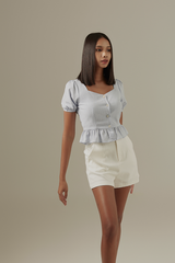 Carinne Peplum Top in Periwinkle