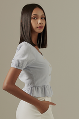 Carinne Peplum Top in Periwinkle