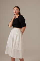 Giovana Puff Sleeve Top in Black