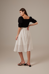 Giovana Puff Sleeve Top in Black