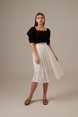 Giovana Puff Sleeve Top in Black