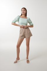 Giovana Puff Sleeve Top in Mint