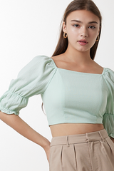 Giovana Puff Sleeve Top in Mint