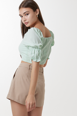 Giovana Puff Sleeve Top in Mint