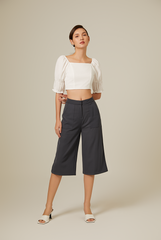 Giovana Puff Sleeve Top in White