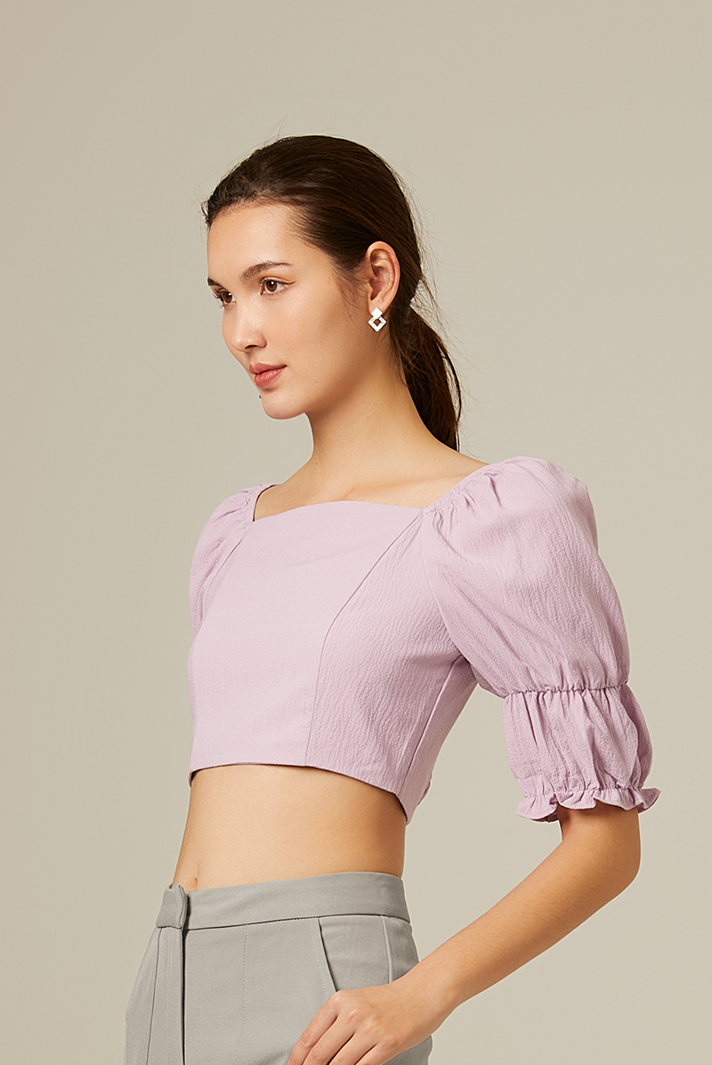Giovana Puff Sleeve Top in Wisteria