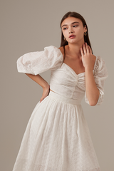 Ellie Puff Sleeve Top in White