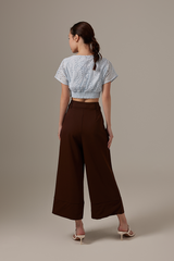 Izzy Eyelet Crop Top in Baby Blue