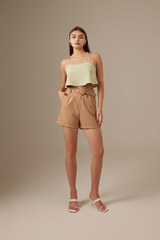 Mila Flounce Crop Top in Apple