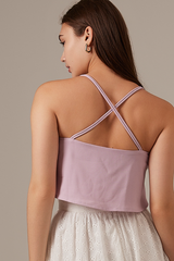 Mila Flounce Crop Top in Wisteria