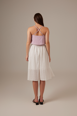 Mila Flounce Crop Top in Wisteria