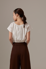 Celene Textured Crop Top in White