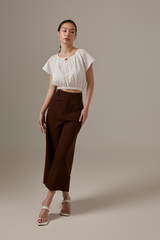 Celene Textured Crop Top in White