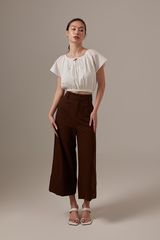 Celene Textured Crop Top in White