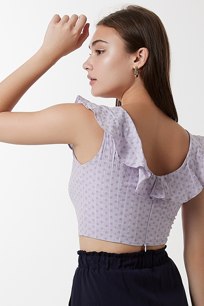 Connie Ruffle Top in Lilac