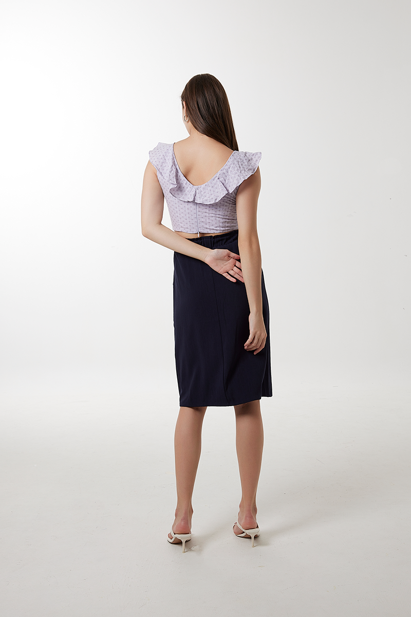 Connie Ruffle Top in Lilac