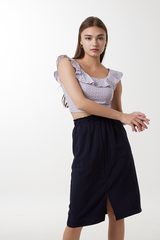 Connie Ruffle Top in Lilac