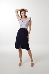 Connie Ruffle Top in Lilac