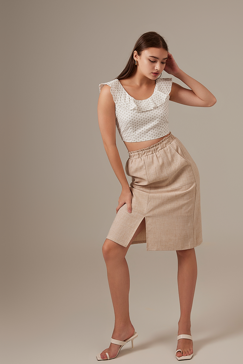 Connie Ruffle Top in White