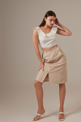 Connie Ruffle Top in White