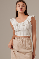 Connie Ruffle Top in White