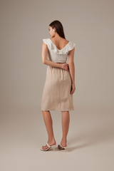 Connie Ruffle Top in White
