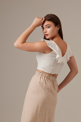 Connie Ruffle Top in White